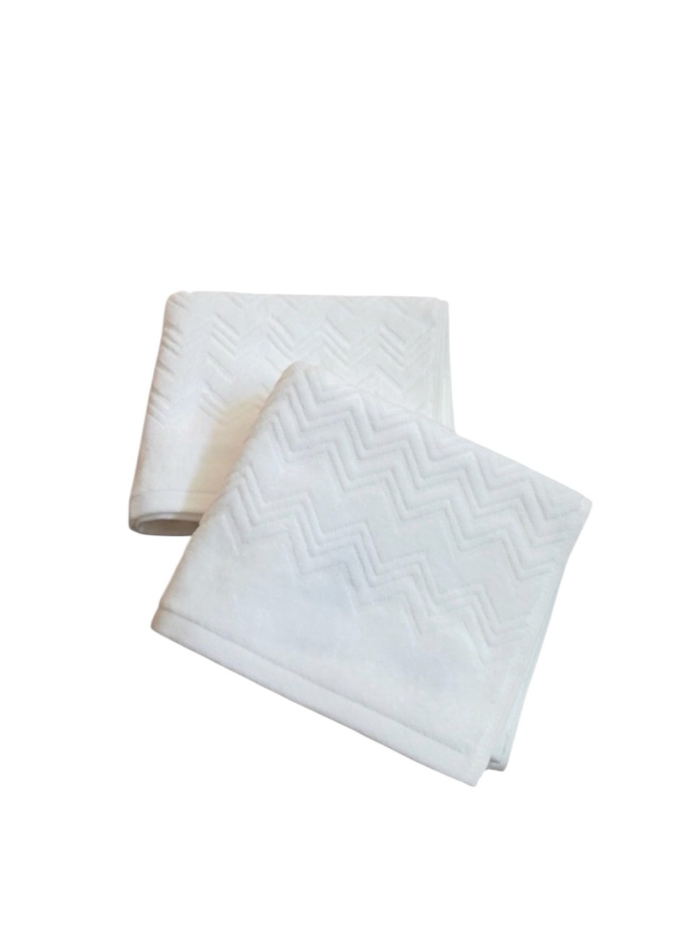 NEW Set of 2 Missoni Home 100% Cotton Iconic Zig Zag Chevron Pattern Hand Towels